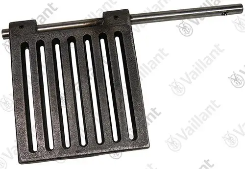Vaillant Brennerrost mit länglichen Schlitzen und Metallstange, geeignet für Heizgeräte oder ähnliche Anwendungen.